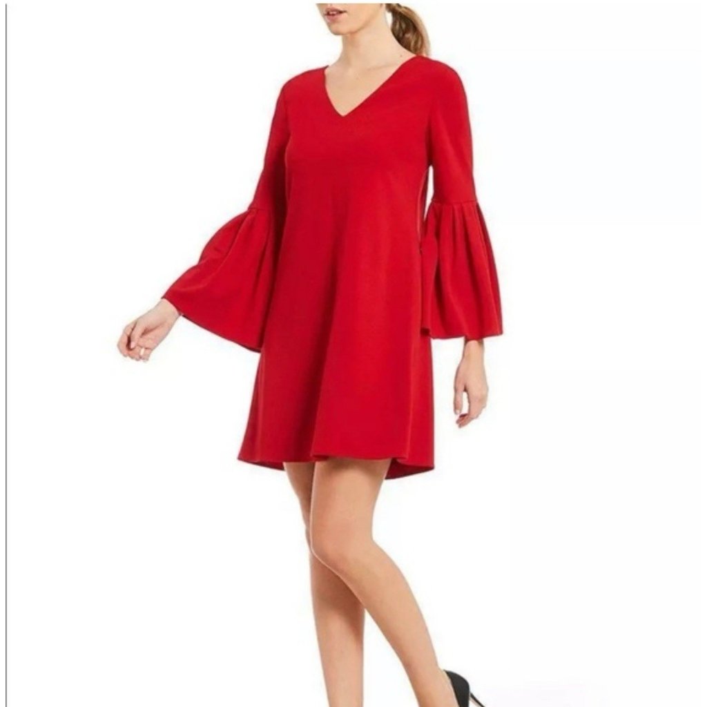 Antonio Melani Dress 4 Cardinal Red 3/4 Long Sleeve Career Church Cocktails